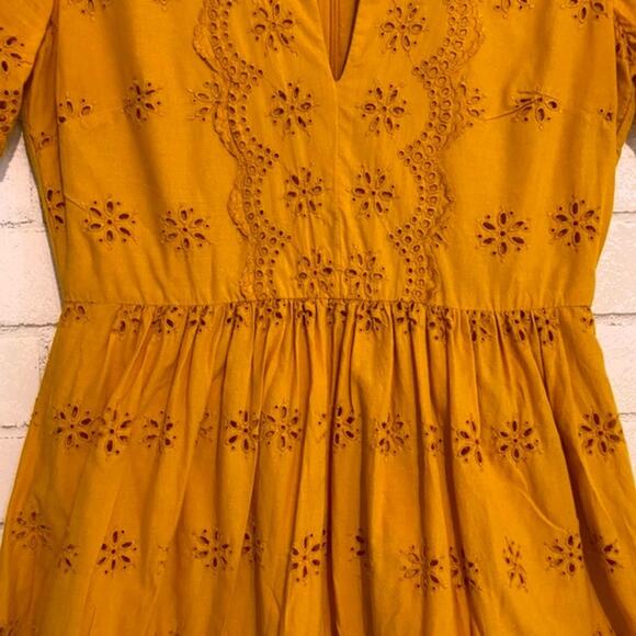 Madewell $150 2023 Scalloped Eyelet Midi Dress sz 0 Sold Out - Picture 8 of 16